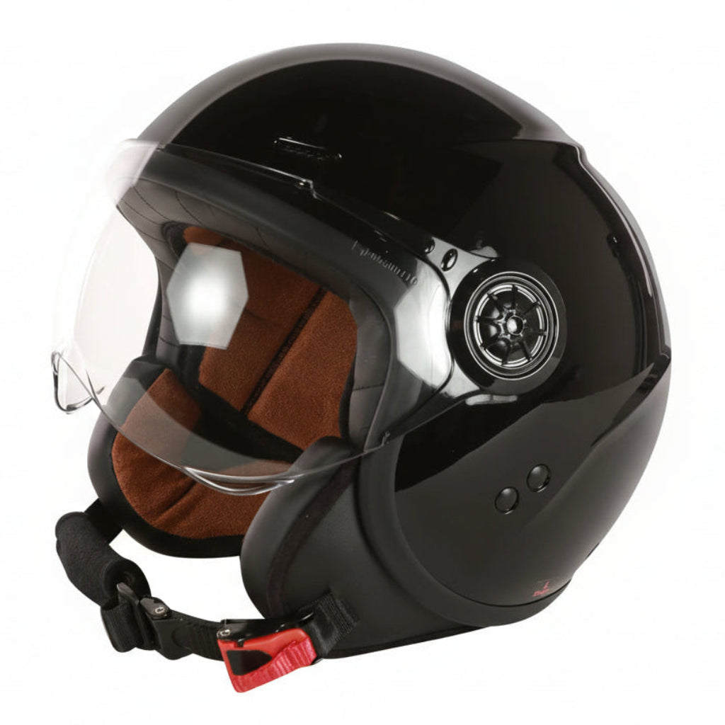 Prima 3/4 Open Face Helmet Black w/ Shield | DOT