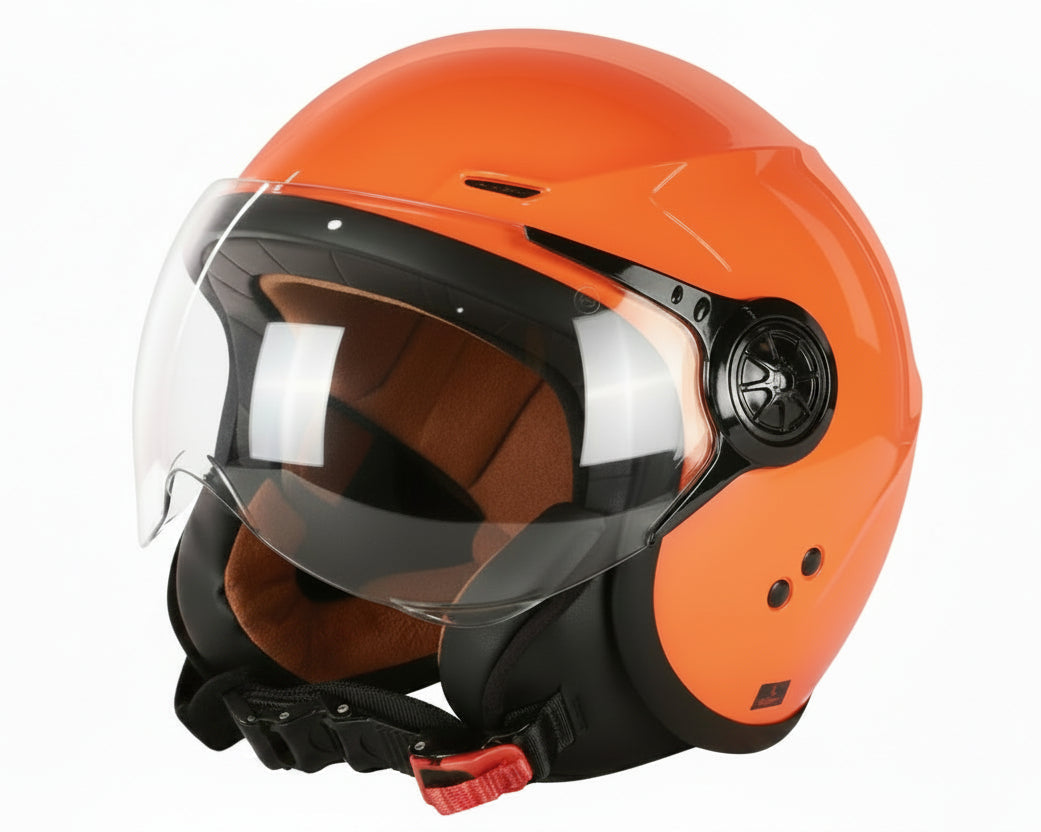 Prima 3/4 Open Face Helmet w/ Shield - Tangerine