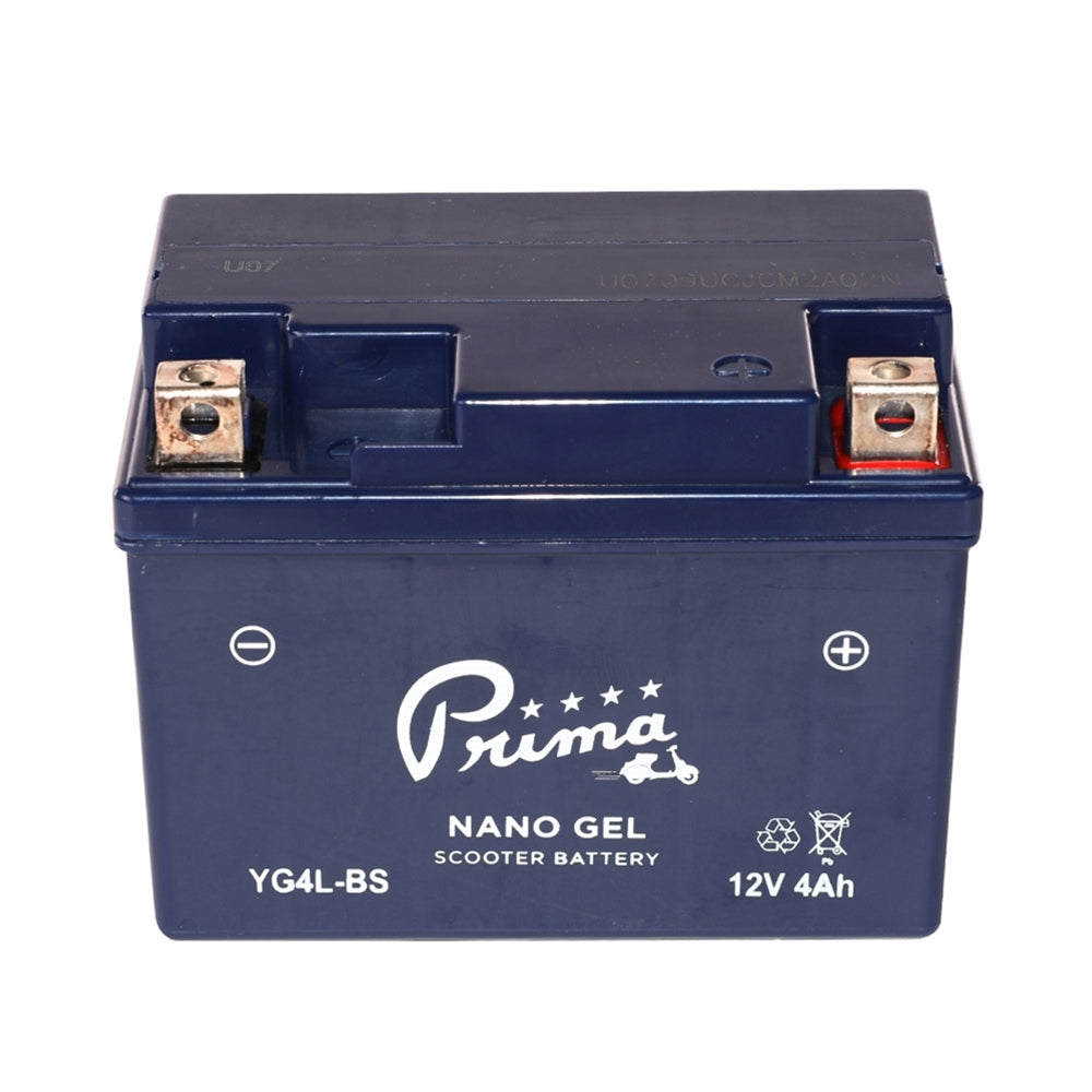 Prima Gel Battery (12V YG4L-BS); Genuine 50cc, Vespa ET2 – Scooterworks  USA, LLC