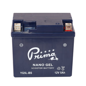 Prima Gel Battery (12V YG5L-BS); Kymco Agility, Yamaha Zuma