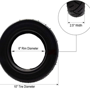 Universal Parts 10x2.5 Tire with Tube - Angled Valve 90°