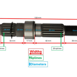 Blue Line Rear Axle, Output Shaft, Final Drive Shaft; 139QMB