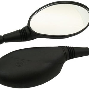 Universal Parts Scooter Mirror Set Black,Teardrop, Reverse