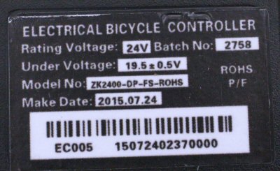electrical bicycle controller zk2400-dp-ld-rohs Razor E100/E125/E150/E175 eSpark Control Module: 7-Connector – Scooterworks USA, LLC
