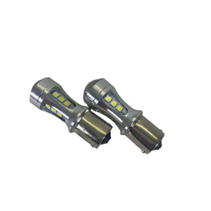 LED Turn Signal Bulb Set 1156 BA15S - White (2 Bulbs)