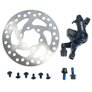 OEM Hiboy brake rotor with brake caliper and hardware for Hiboy S2 Pro, Hiboy KS4, Hiboy KS4 Pro, and Hiboy S2R model electric scooters.