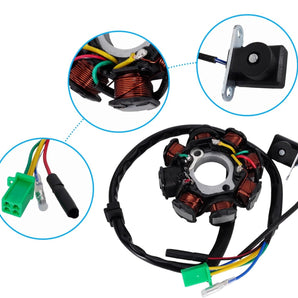 Universal Parts GY6 8 Coil Stator - AC