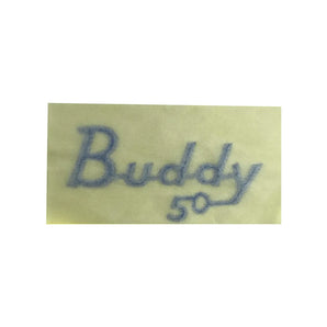DECAL - BUDDY 50 NAME BADGE, BLUE LEMONHEAD