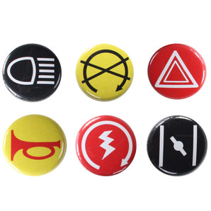 Scooter Buttons (6pk, 1", Series 3, Button Buttons)