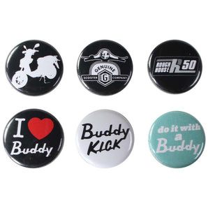 Scooter Buttons (6pk, 1", Series 4, Genuine Scooters)