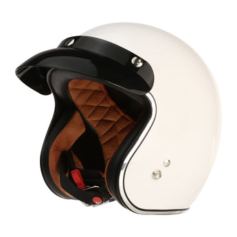 Prima Helmet (White, 3/4 Open Face); Genuine Color Matched