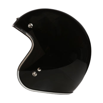 Prima Helmet (Black, 3/4 Open Face); Genuine Color Matched