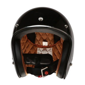 Prima Helmet (Black, 3/4 Open Face); Genuine Color Matched