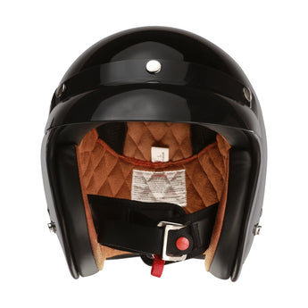 Prima Helmet (Black, 3/4 Open Face); Genuine Color Matched