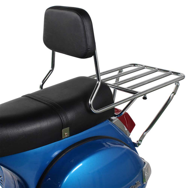 Vespa P/PX, Stella BBQ Rear Rack (w/ Backrest) – Scooterworks USA, LLC