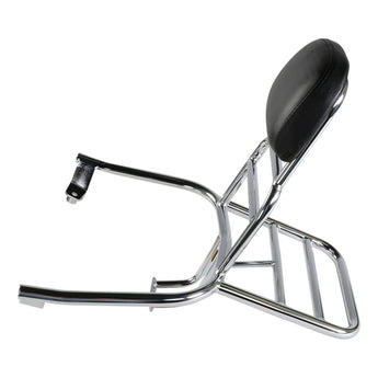 Prima Rear Rack with Backrest (Chrome); Lance Cali, Havana