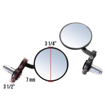 Prima Billet Bar End Mirror Set (Black); G400C, Royal Alloy