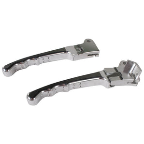 NCY Folding Levers (Drum Type, Silver); Honda, Yamaha, Puch