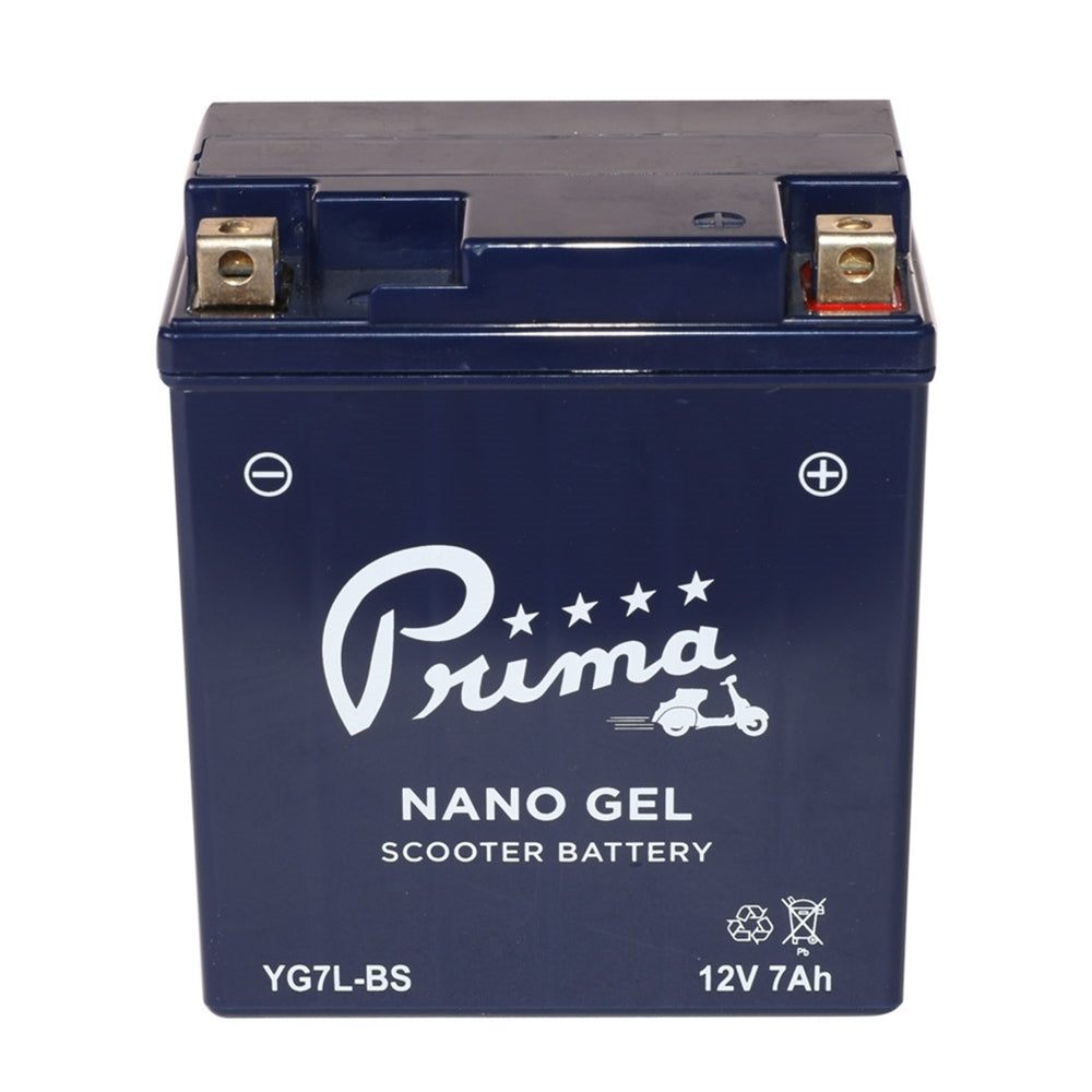 Prima Gel Battery (12V YG7L-BS); Vespa Primavera, Sprint