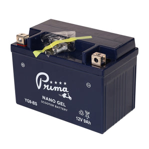 Prima Gel Battery (12V YG9-BS); Genuine Hooligan, SYM HD200