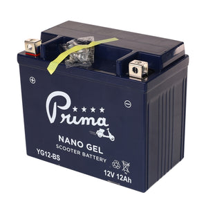 Prima Gel Battery (12V YG12-BS); Vespa LX 150, GTS 300