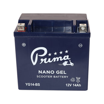 Prima Gel Battery (12V YG14-BS); Piaggio MP3, BV, Suzuki