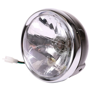 Motorcycle Headlight (Black Scrambler, H4); Genuine