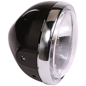 Motorcycle Headlight (Black Scrambler, H4); Genuine