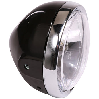 Motorcycle Headlight (Black Scrambler, H4); Genuine
