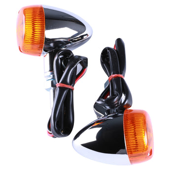 Turn Signal Pair (Chrome, Bullet, Amber Lens); G400C