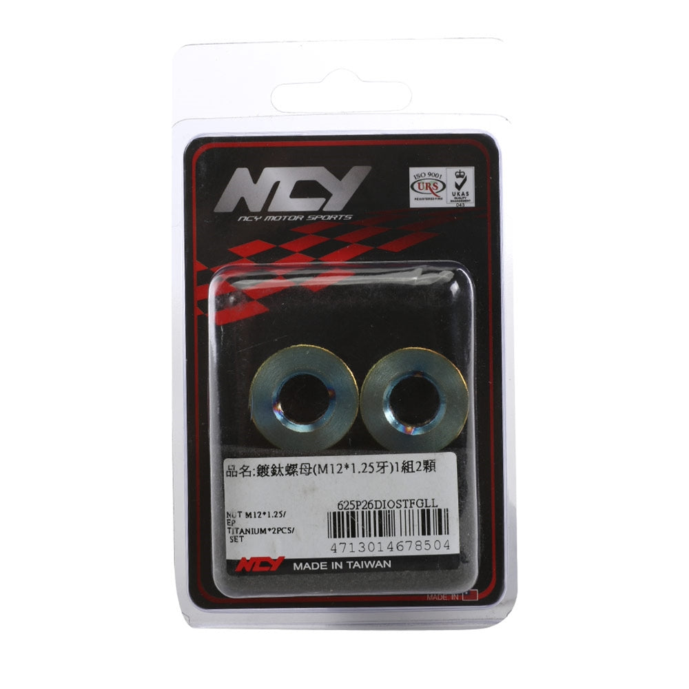 NCY Axle Nuts (Pair, 12mm); GY6, Buddy, RH50