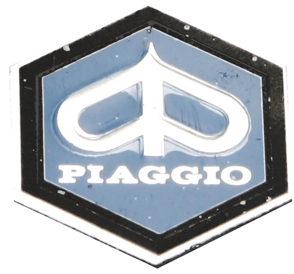 Emblem, Piaggio Hexagon (Vespa P/PX), front – Scooterworks USA, LLC