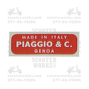 Piaggio & C. Decal; Late VNB,VBB,VNC,VBC,VLB,VSE