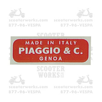 Piaggio & C. Decal; Late VNB,VBB,VNC,VBC,VLB,VSE