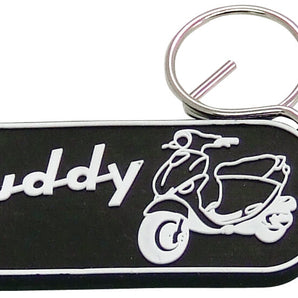 Keychain (Black, 2-Sided, Buddy, Rubber)