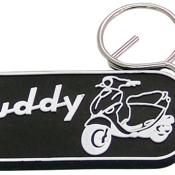 Keychain (Black, 2-Sided, Buddy, Rubber)