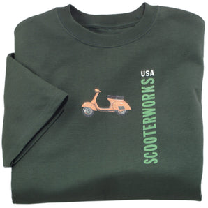 T-Shirt (Scooterworks Logo, Forest Green)